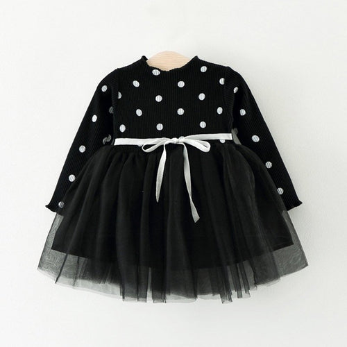 Polka Dot Black and White Princess Dress