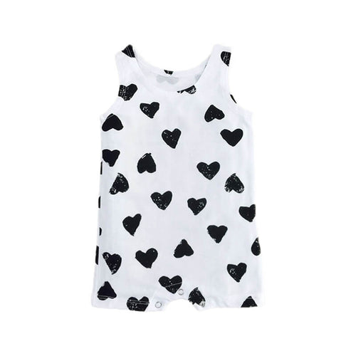 Sleeveless Black Heart Romper