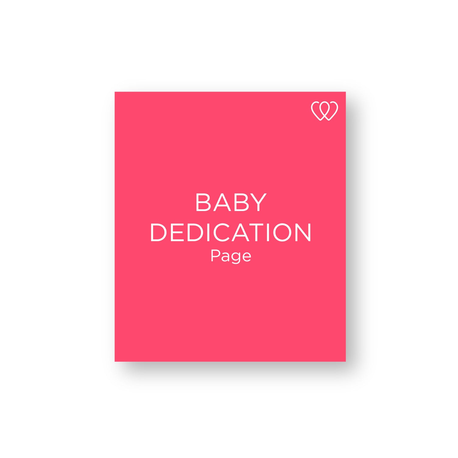 Baby Dedication Page