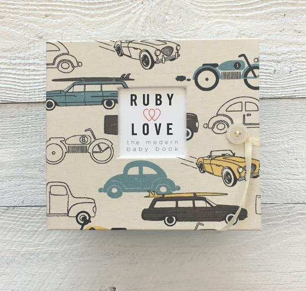 Vintage Cars Album - Ruby Love Boy Baby Memory Book – Ruby Love Baby