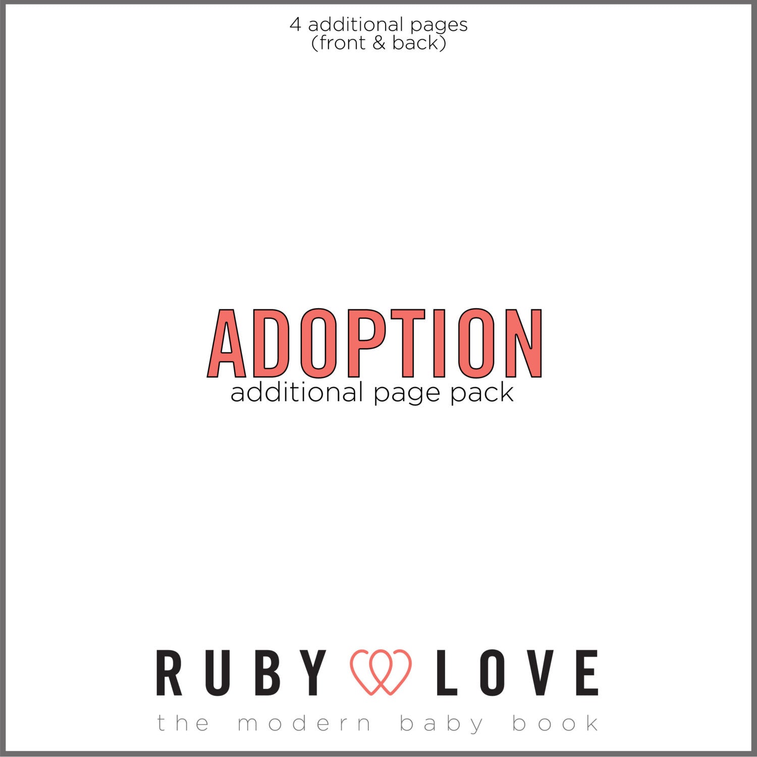 Adoption Additional Page Pack for Baby Memory Book