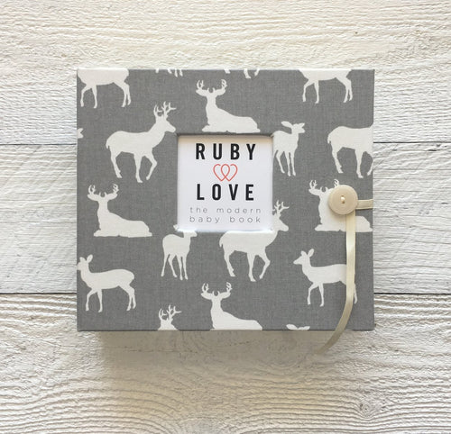 Gray Woodlands Silhouette | Baby Book