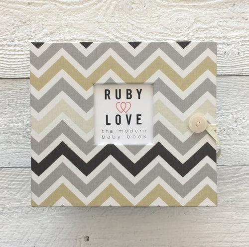 Muted Neutrals Chevron | Baby Book