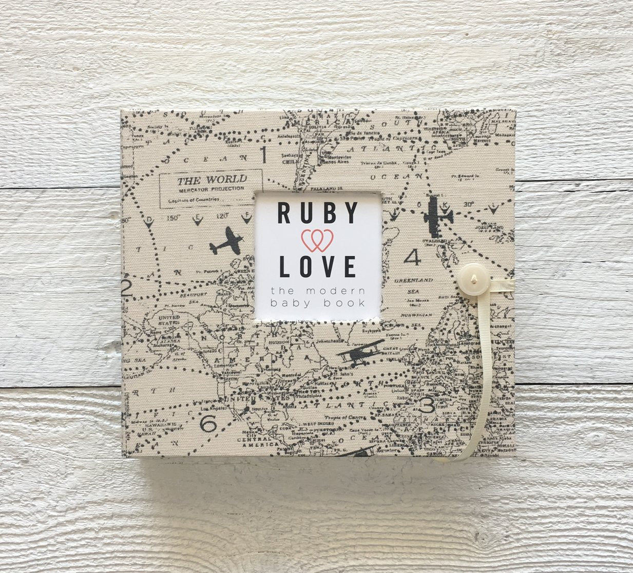 Vintage Airplane Map | Baby Book