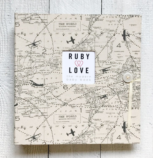 Vintage Airplane Map | School Years Memory Book